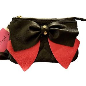 Betsey Johnson - Red & Black Wristlet w/ Bow Detailing